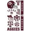 Texas A&M Aggies Tattoos 10ct -Costume Party Decor Store 161159