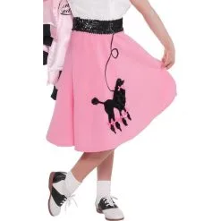 Girls Pink Poodle Skirt