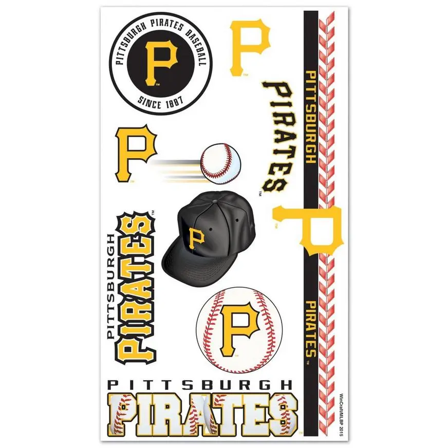Pittsburgh Pirates Tattoos 10ct 3 Pittsburgh Pirates Tattoos 10ct