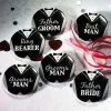 Groom Bridal Party Buttons 8ct