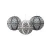 Black & White Damask Paper Lanterns 3ct 2 Black & White Damask Paper Lanterns 3ct -Costume Party Decor Store 440010