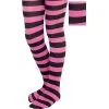 Child Fierce Pink & Black Striped Tights -Costume Party Decor Store 482458