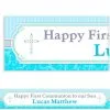 Custom Blue Communion Blessings Banner 6ft -Costume Party Decor Store 532706