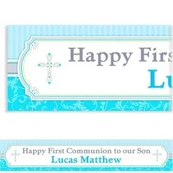 Custom Blue Communion Blessings Banner 6ft