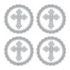 Silver Religious Sticker Labels 20ct -Costume Party Decor Store 555110