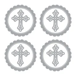 Silver Religious Sticker Labels 20ct