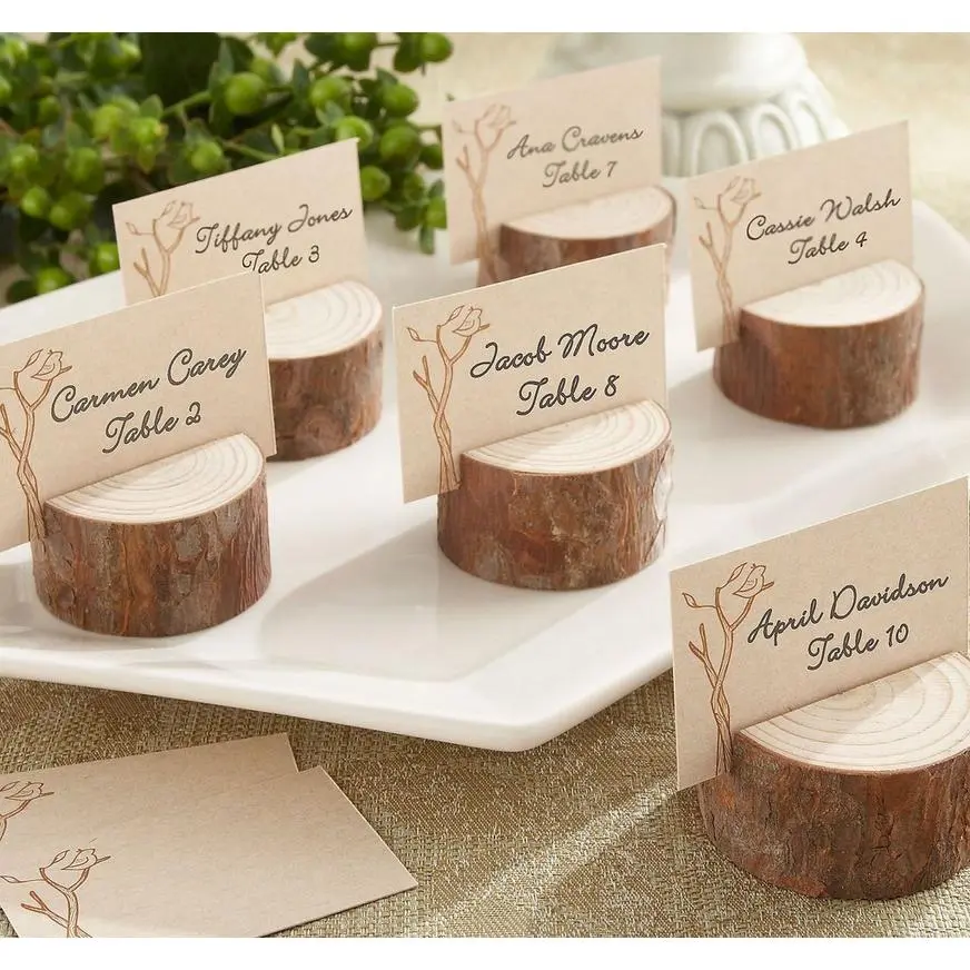 Rustic Tree Wood Place Card Holders 3 Rustic Tree Wood Place Card Holders