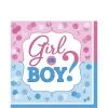Girl Or Boy Gender Reveal Lunch Napkins 16ct -Costume Party Decor Store 677071