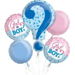 2018-07-20 23:59:30 Gender Reveal Balloon Bouquet 5pc