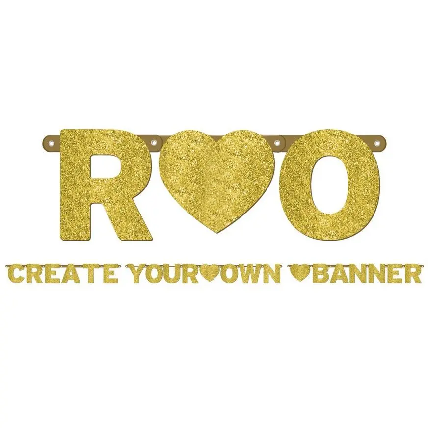 Glitter Gold Letter Banner Kit 3 Glitter Gold Letter Banner Kit