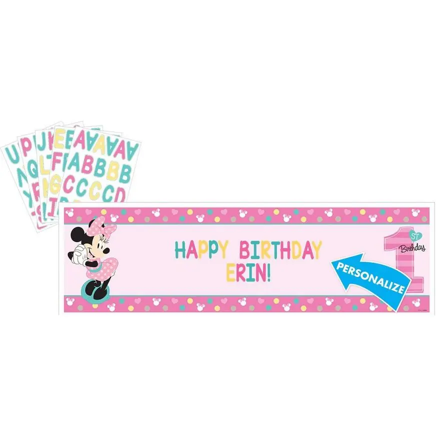 Giant 1st Birthday Minnie Mouse Personalized Banner Kit 3 Giant 1st Birthday Minnie Mouse Personalized Banner Kit