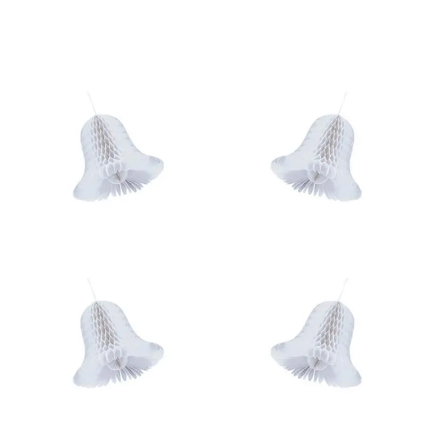Mini Honeycomb Wedding Bells 4ct 3 Mini Honeycomb Wedding Bells 4ct
