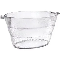 CLEAR Premium Plastic Hammered Oval Ice Bucket