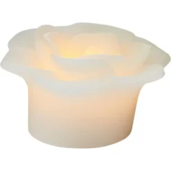 White Floating Flower Water-Activated Flameless LED Candles 2ct -Costume Party Decor Store 745011 02