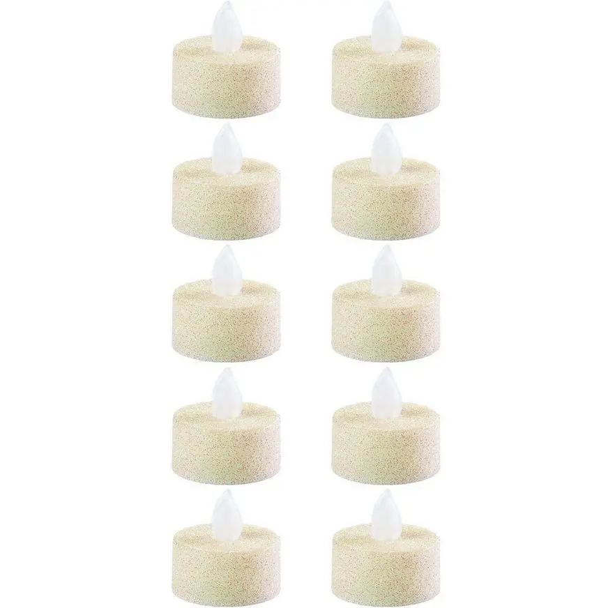 Glitter Iridescent Tealight Flameless LED Candles 10ct 3 Glitter Iridescent Tealight Flameless LED Candles 10ct