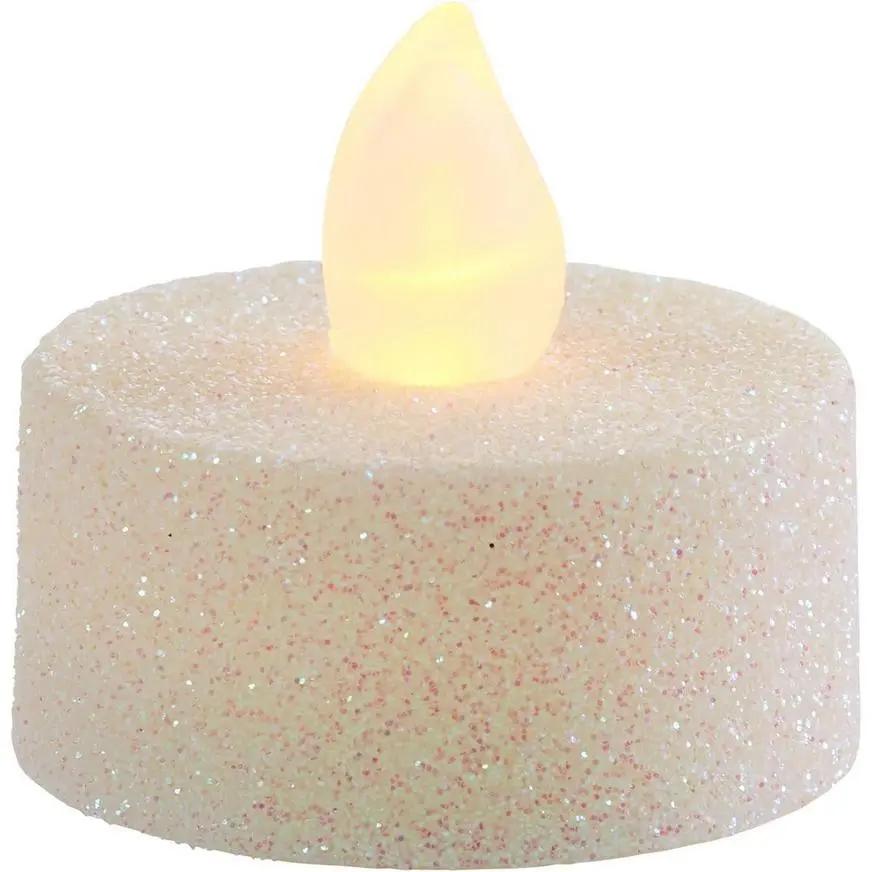 Glitter Iridescent Tealight Flameless LED Candles 10ct 4 Glitter Iridescent Tealight Flameless LED Candles 10ct - Image 2