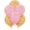 6ct, Gold & Pink Sparkling Wedding Balloons -Costume Party Decor Store 746945