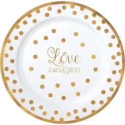 Sparkling Gold Wedding Premium Plastic Dinner Plates 10ct