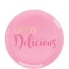 Life Is Delicious Premium Plastic Dessert Plates 20ct -Costume Party Decor Store 750214
