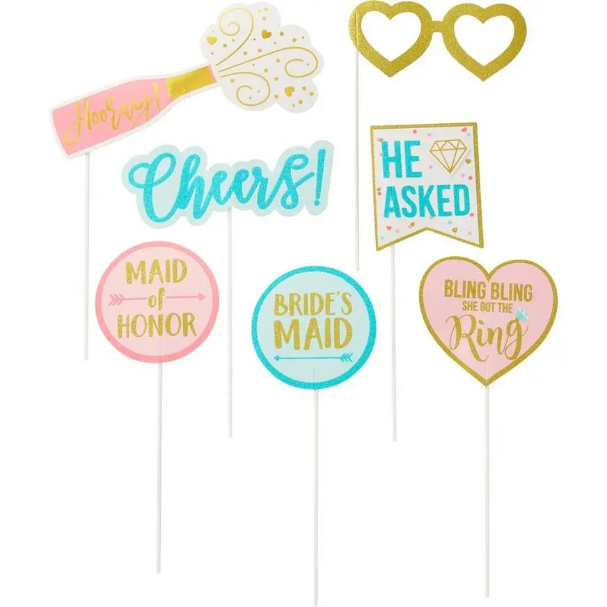 AMSCAN Sparkling Pink Bridal Shower Photo Booth Kit 21pc 4 AMSCAN Sparkling Pink Bridal Shower Photo Booth Kit 21pc - Image 2