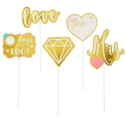 AMSCAN Sparkling Pink Bridal Shower Photo Booth Kit 21pc 8 AMSCAN Sparkling Pink Bridal Shower Photo Booth Kit 21pc -Costume Party Decor Store 762678 02