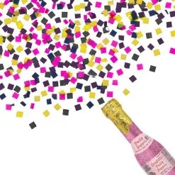 AMSCAN Glitter Pink Champagne Bottle Confetti Popper