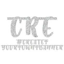 AMSCAN Glitter Silver Religious Letter Banner Kit 140pc