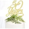 AMSCAN Gold 50th Anniversary Cake Topper 4 1/4in X 6 3/4in -Costume Party Decor Store 776998