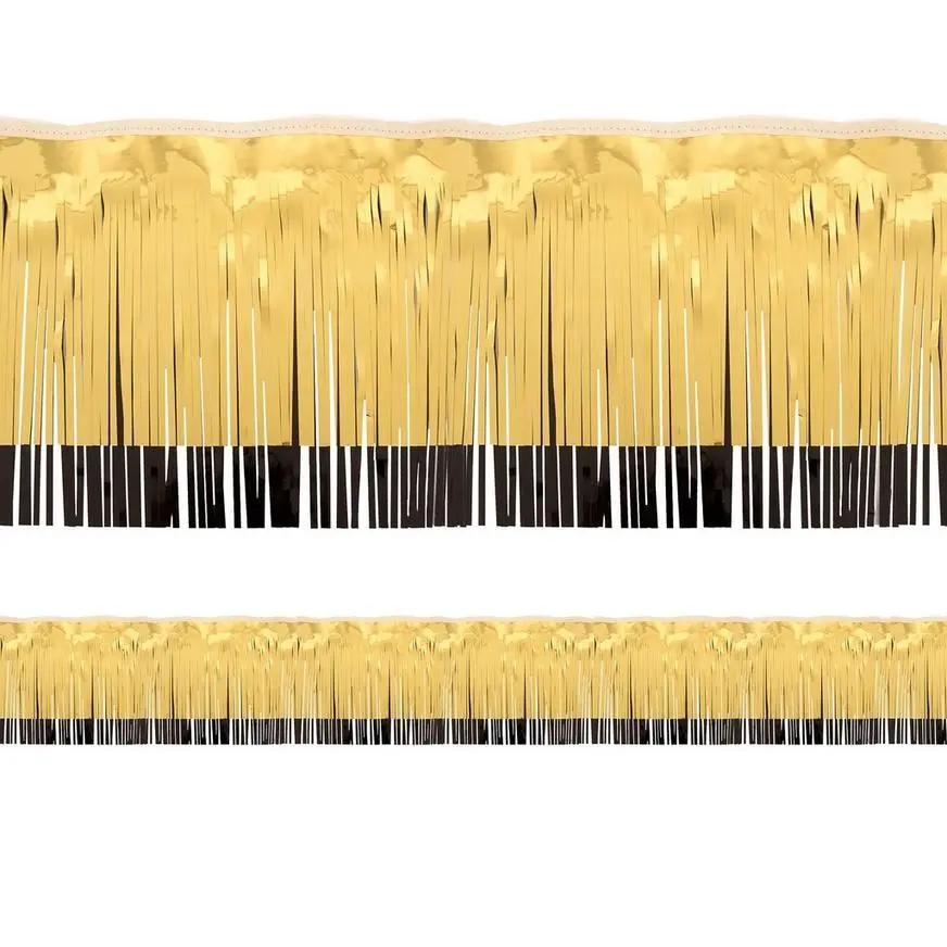 Black & Gold Tinsel Fringe 3 Black & Gold Tinsel Fringe