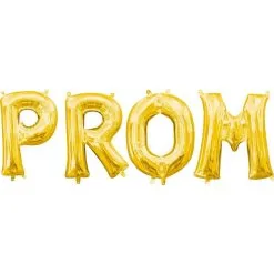 ANAGRAM INTERNATIONAL 13in Air-Filled Gold Prom Letter Balloon Kit 4pc