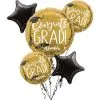 Gold The Adventure Begins Foil Balloon Bouquet, 5pc 2 Gold The Adventure Begins Foil Balloon Bouquet, 5pc -Costume Party Decor Store 778886