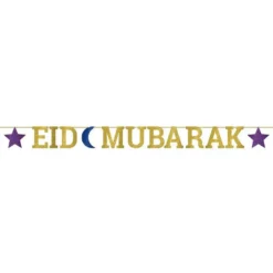 AMSCAN Glitter Eid Mubarak Letter Banner
