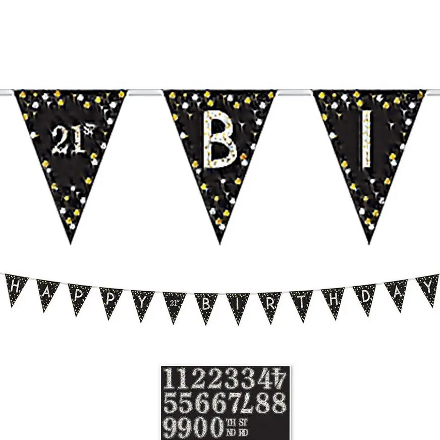 Sparkling Celebration Birthday Pennant Banner Kit 3 Sparkling Celebration Birthday Pennant Banner Kit