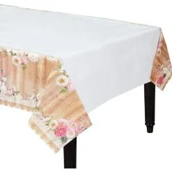 Floral & Lace Rustic Wedding Table Cover
