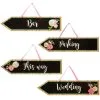 Floral & Lace Rustic Wedding Arrow Signs 4ct 1 Floral & Lace Rustic Wedding Arrow Signs 4ct -Costume Party Decor Store 781484