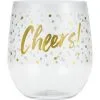 Cheers Plastic Stemless Wine Glass -Costume Party Decor Store 788120
