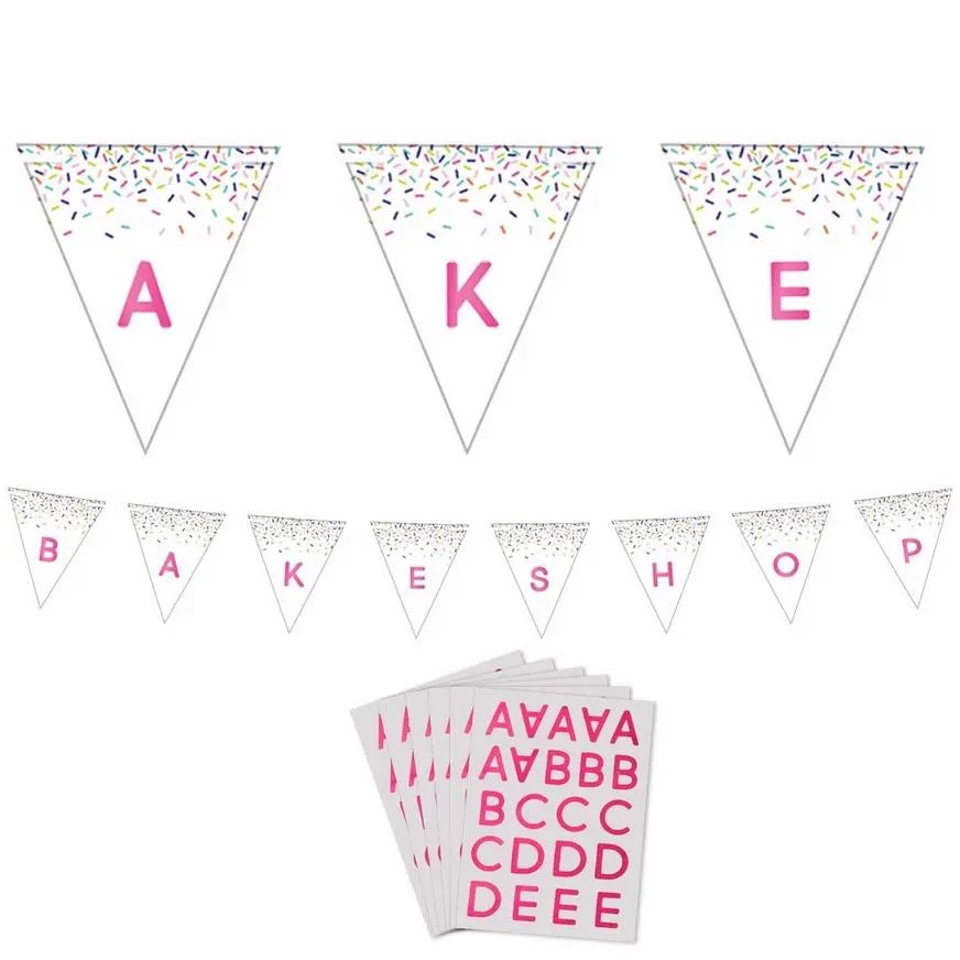 AMSCAN Colorful Sprinkles Pennant Banner Kit 3 AMSCAN Colorful Sprinkles Pennant Banner Kit