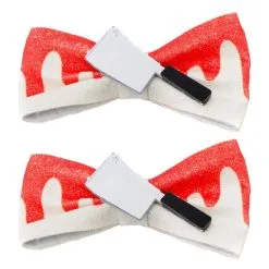 M&J TRIMMMINGS / PAPILLION ACCESSORIES Glitter Bloody Knife Bow Hair Clips 2ct