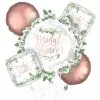 AMSCAN BROOKLYN Floral Greenery Bridal Shower Balloon Bouquet 5pc