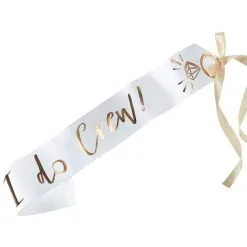Ginger Ray Metallic Gold & White I Do Crew Sashes 6ct 5 Ginger Ray Metallic Gold & White I Do Crew Sashes 6ct -Costume Party Decor Store 815280 01
