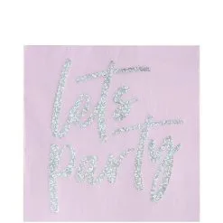 Ginger Ray Metallic Let's Party Lunch Napkins 16ct