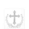 Metallic Silver Cross Beverage Napkins 16ct 1 Metallic Silver Cross Beverage Napkins 16ct -Costume Party Decor Store 818065