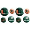 Miami Hurricanes Buttons 8ct -Costume Party Decor Store 827280