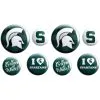 Michigan State Spartans Buttons 8ct 1 Michigan State Spartans Buttons 8ct -Costume Party Decor Store 827282