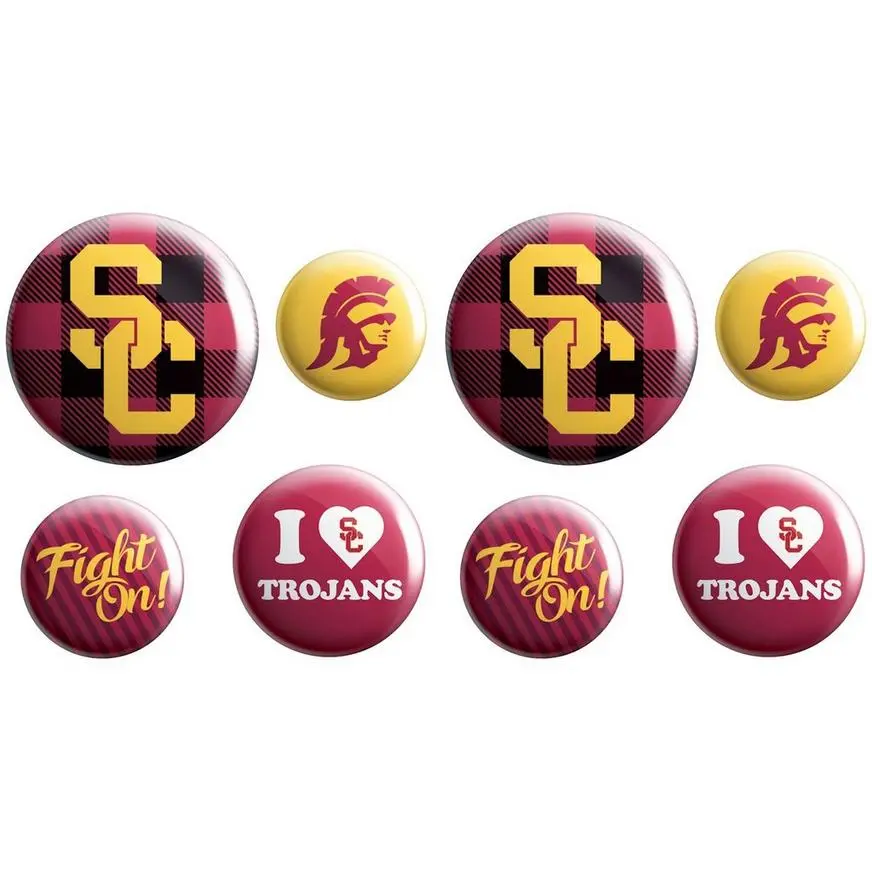 USC Trojans Buttons 8ct 3 USC Trojans Buttons 8ct