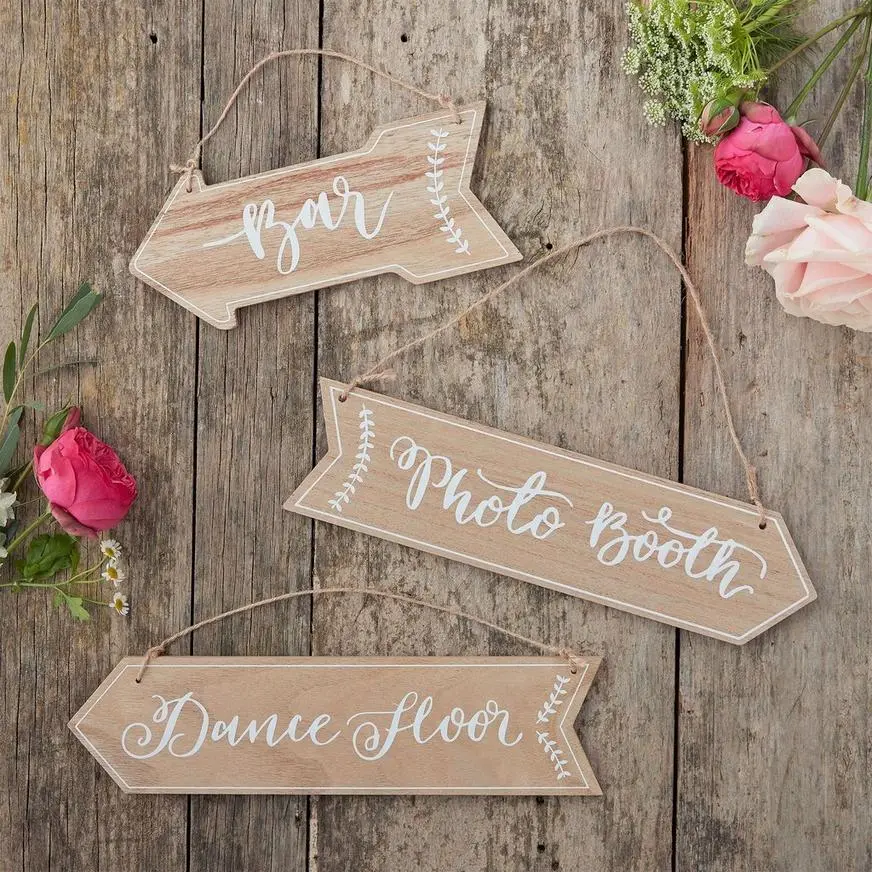 Ginger Ray Boho Wedding Arrow Signs 3ct 3 Ginger Ray Boho Wedding Arrow Signs 3ct