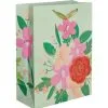 Large Glossy 3D Pink Floral Gift Bag 1 Large Glossy 3D Pink Floral Gift Bag -Costume Party Decor Store 835192