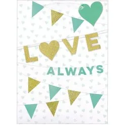 Glitter Gold & Mint Love Always Gift Bag
