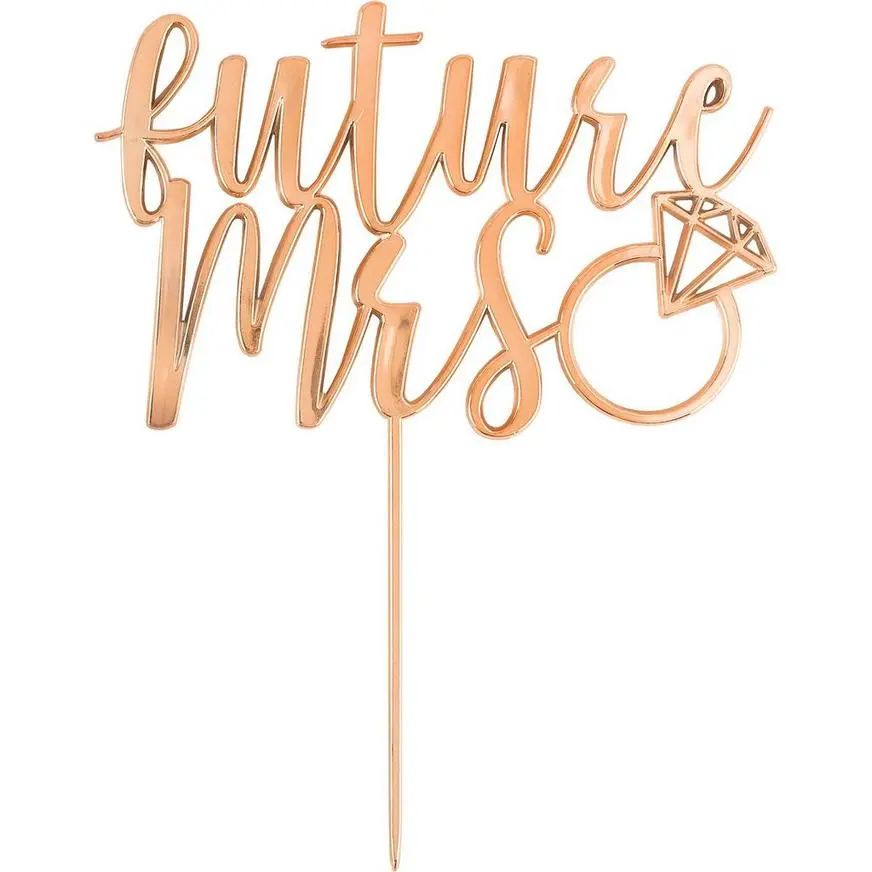 Rose Gold Future Mrs. Cake Topper 3 Rose Gold Future Mrs. Cake Topper