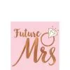 Blush & Rose Gold Future Mrs. Beverage Napkins 16ct 1 Blush & Rose Gold Future Mrs. Beverage Napkins 16ct -Costume Party Decor Store 835383